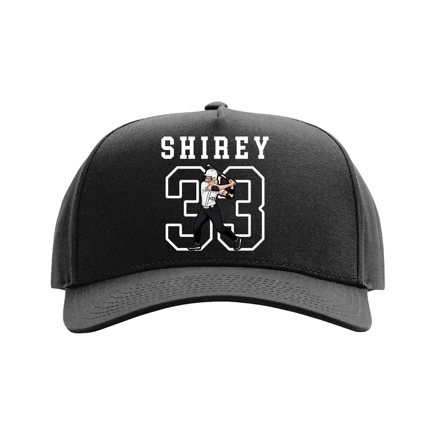 Full Fabric Five-Panel Champ Cap — Shirsey in Black