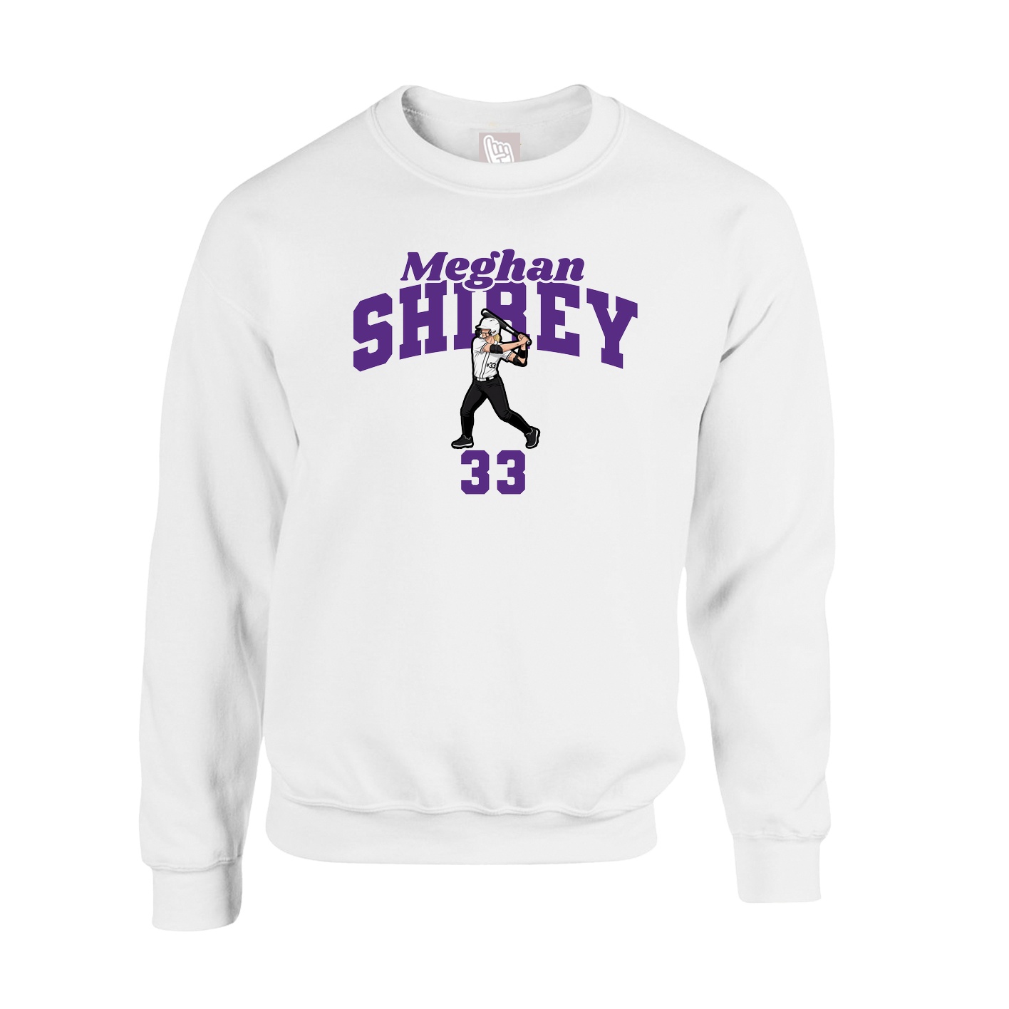 Fleece Crew — Signature Arch in White