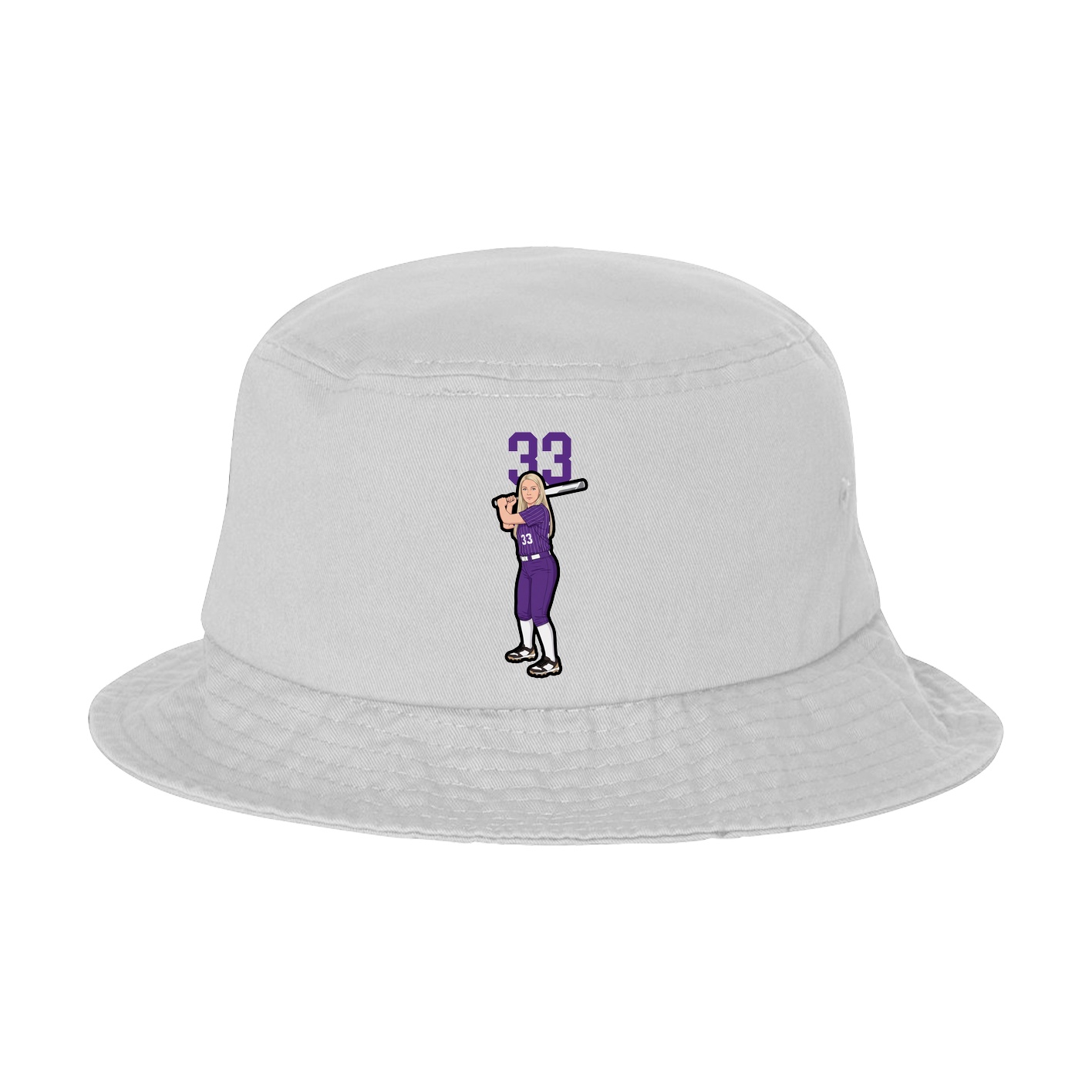 Bucket Cap — Number Top in White