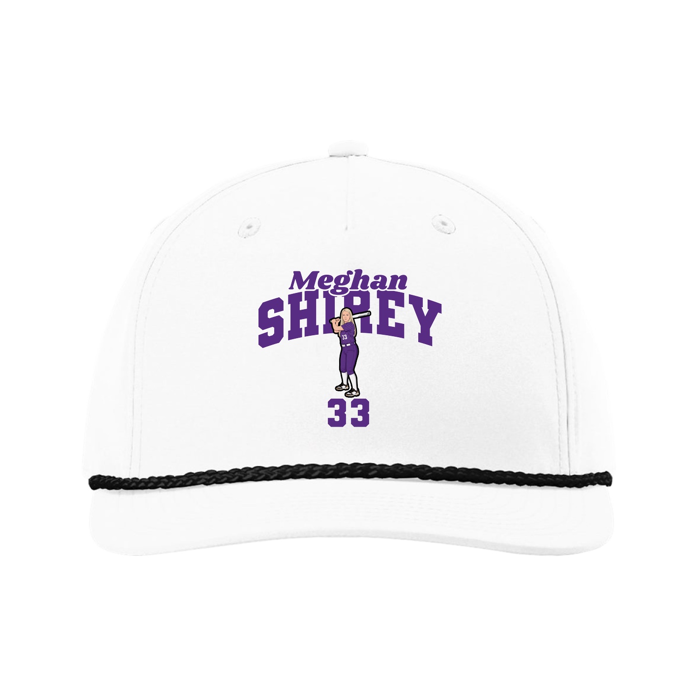 Five-Panel Classic Rope Cap — Signature Arch in White