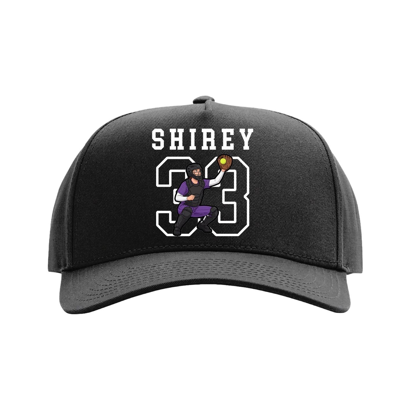 Full Fabric Five-Panel Champ Cap — Shirsey in Black