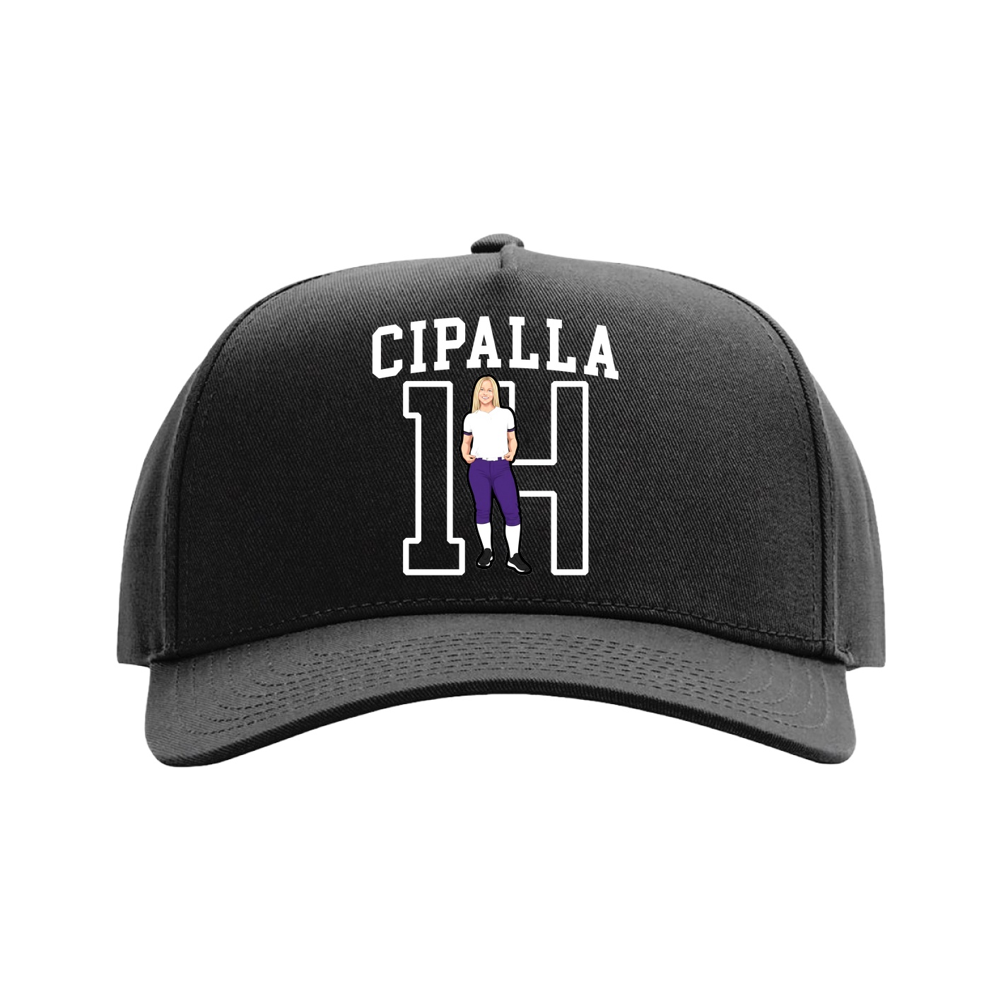 Full Fabric Five-Panel Champ Cap — Shirsey in Black