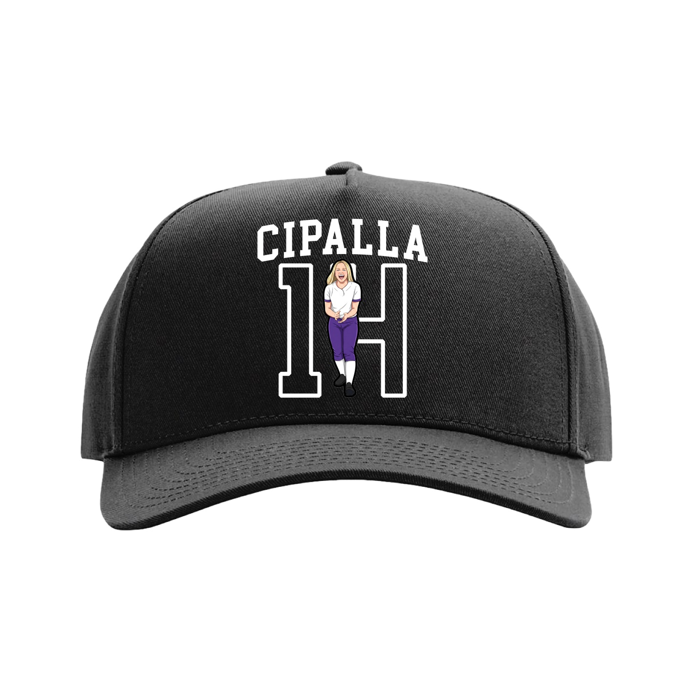 Full Fabric Five-Panel Champ Cap — Shirsey in Black