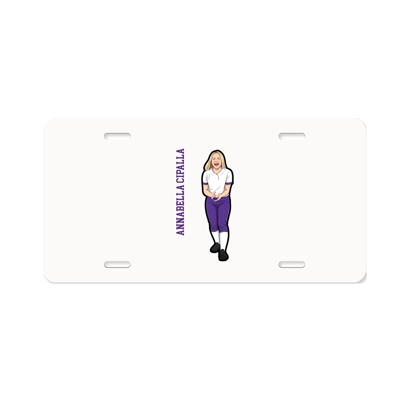 License Plate — Name Vertical in Classic