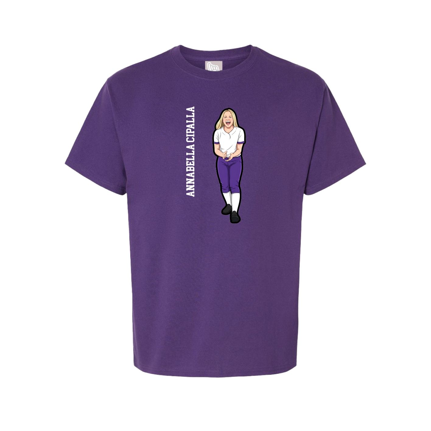 Youth Tee — Name Vertical in Purple