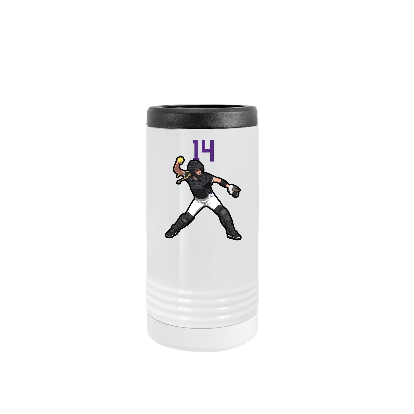 Slim Beverage Holder — Number Top in White