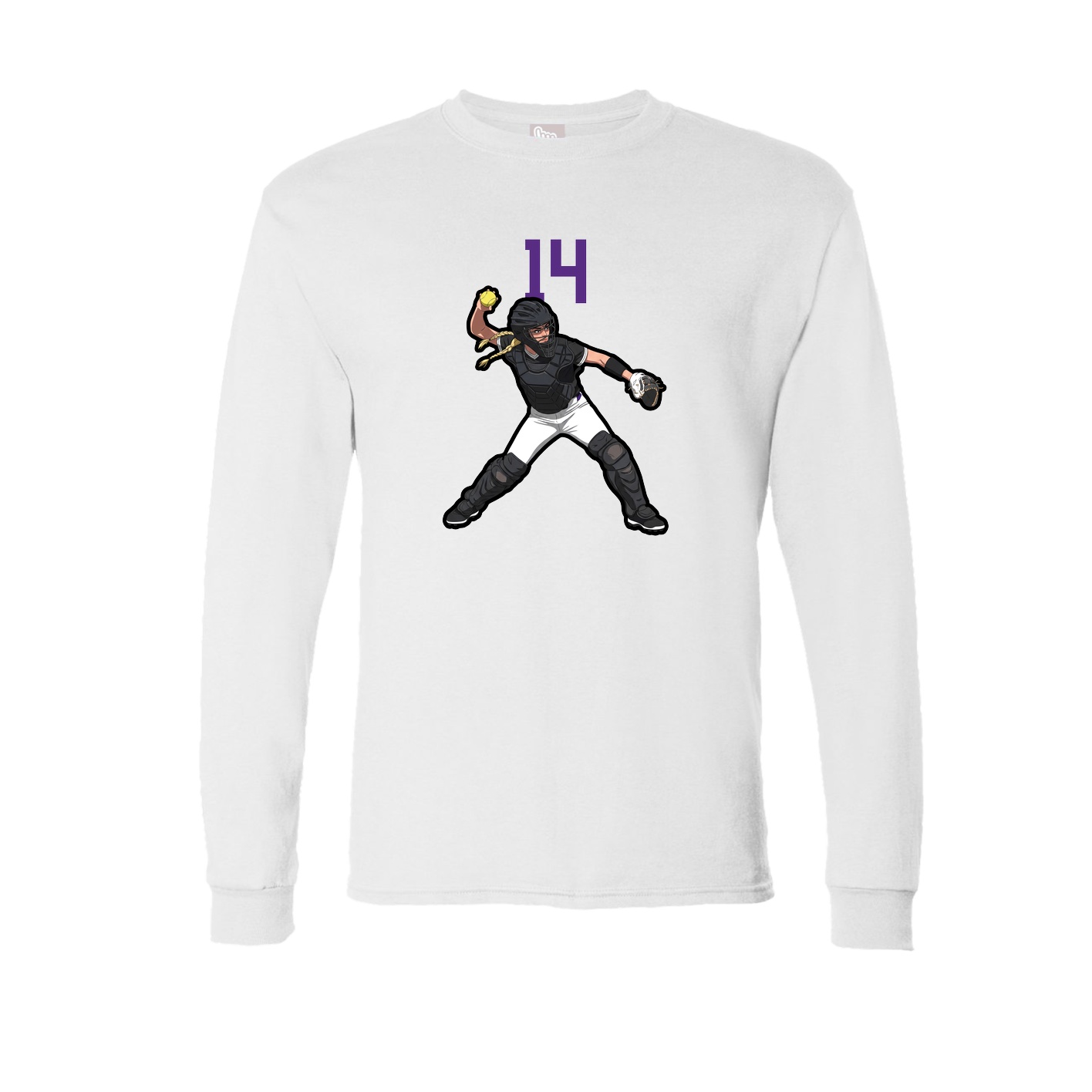 Long Sleeve Tee — Number Top in White