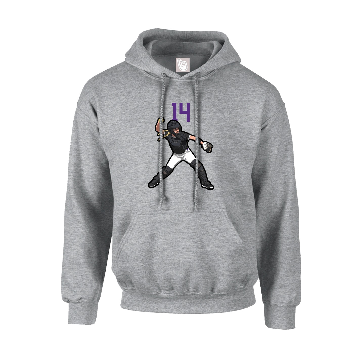 Hoodie — Number Top in Grey