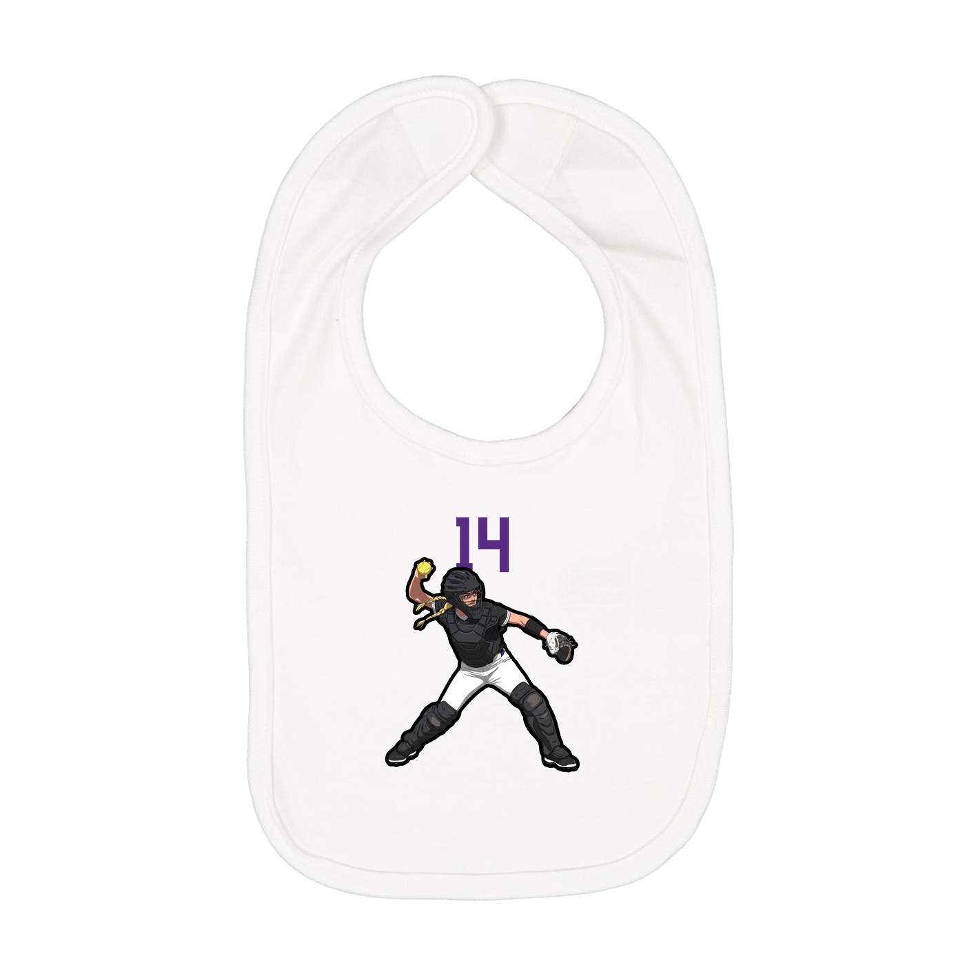 Infant Bib — Number Top in White