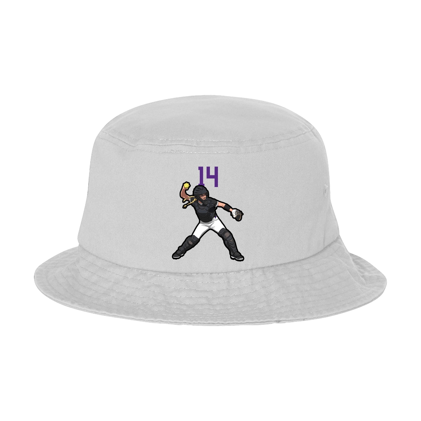 Bucket Cap — Number Top in White