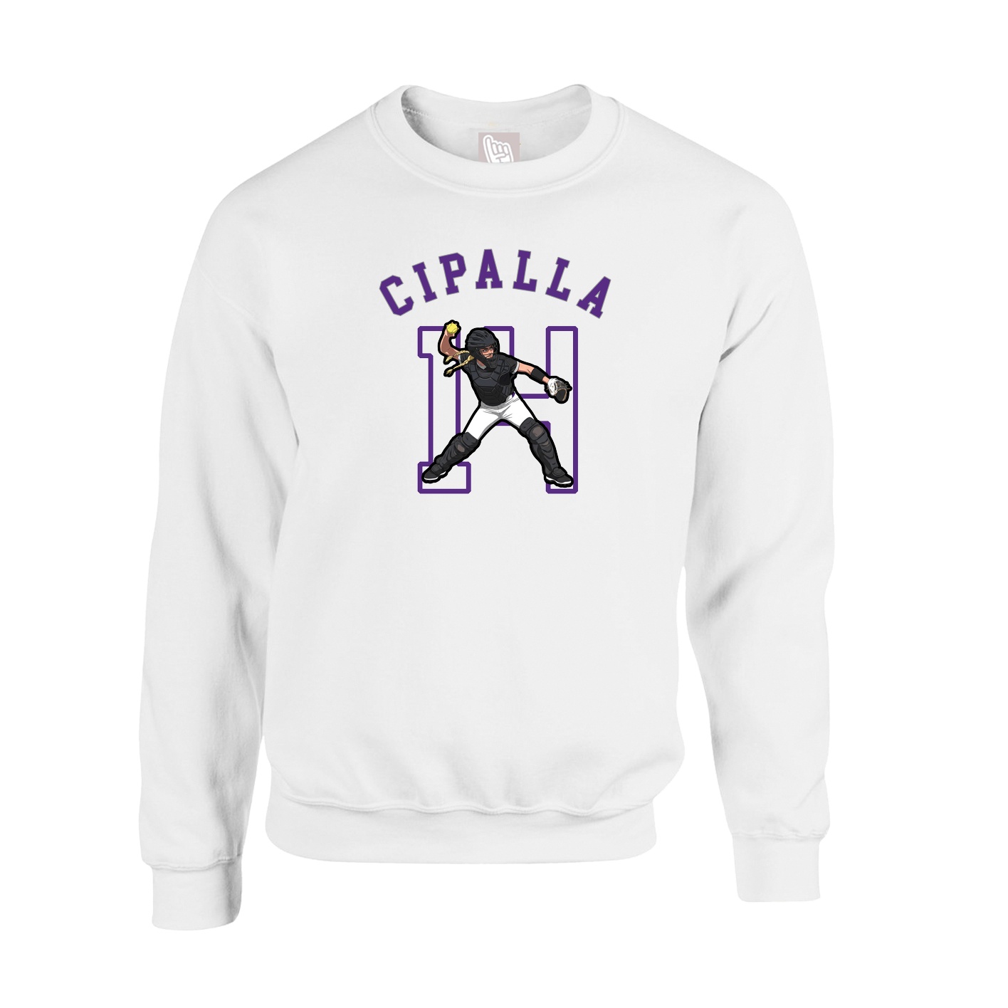 Fleece Crew — Shirsey Arch in White