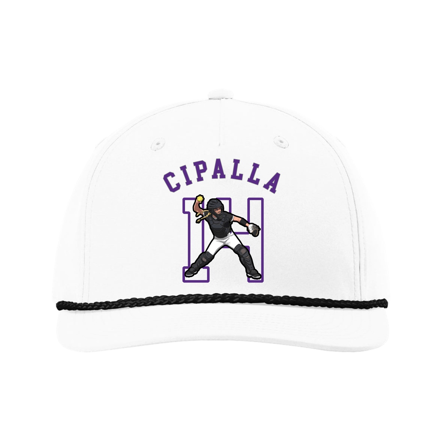 Five-Panel Classic Rope Cap — Shirsey Arch in White