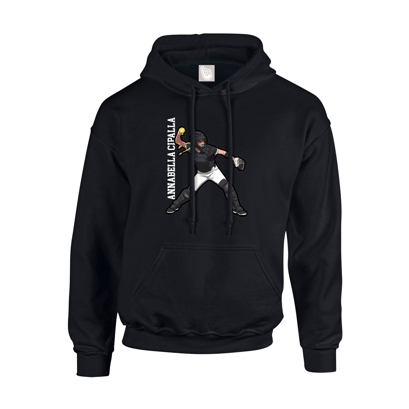 Hoodie — Name Vertical in Black