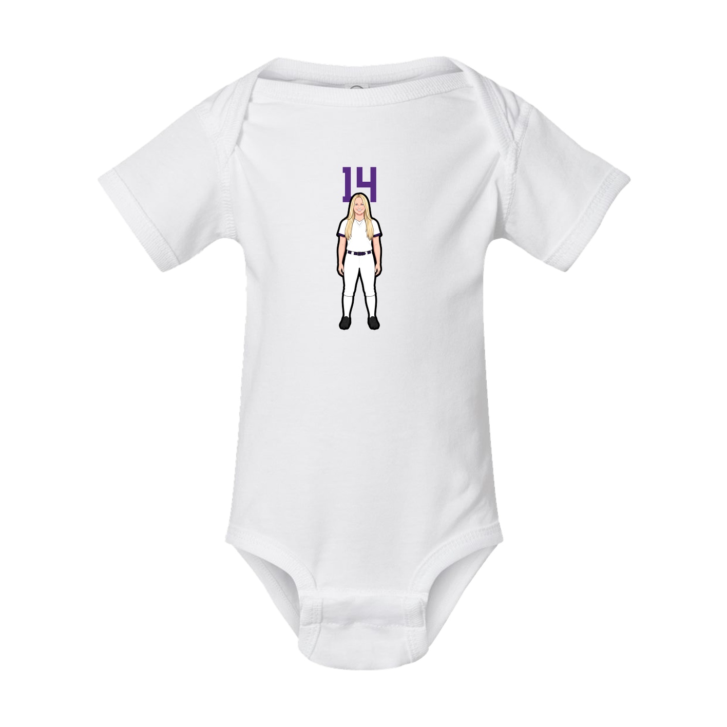 Baby Onesie — Number Top in White