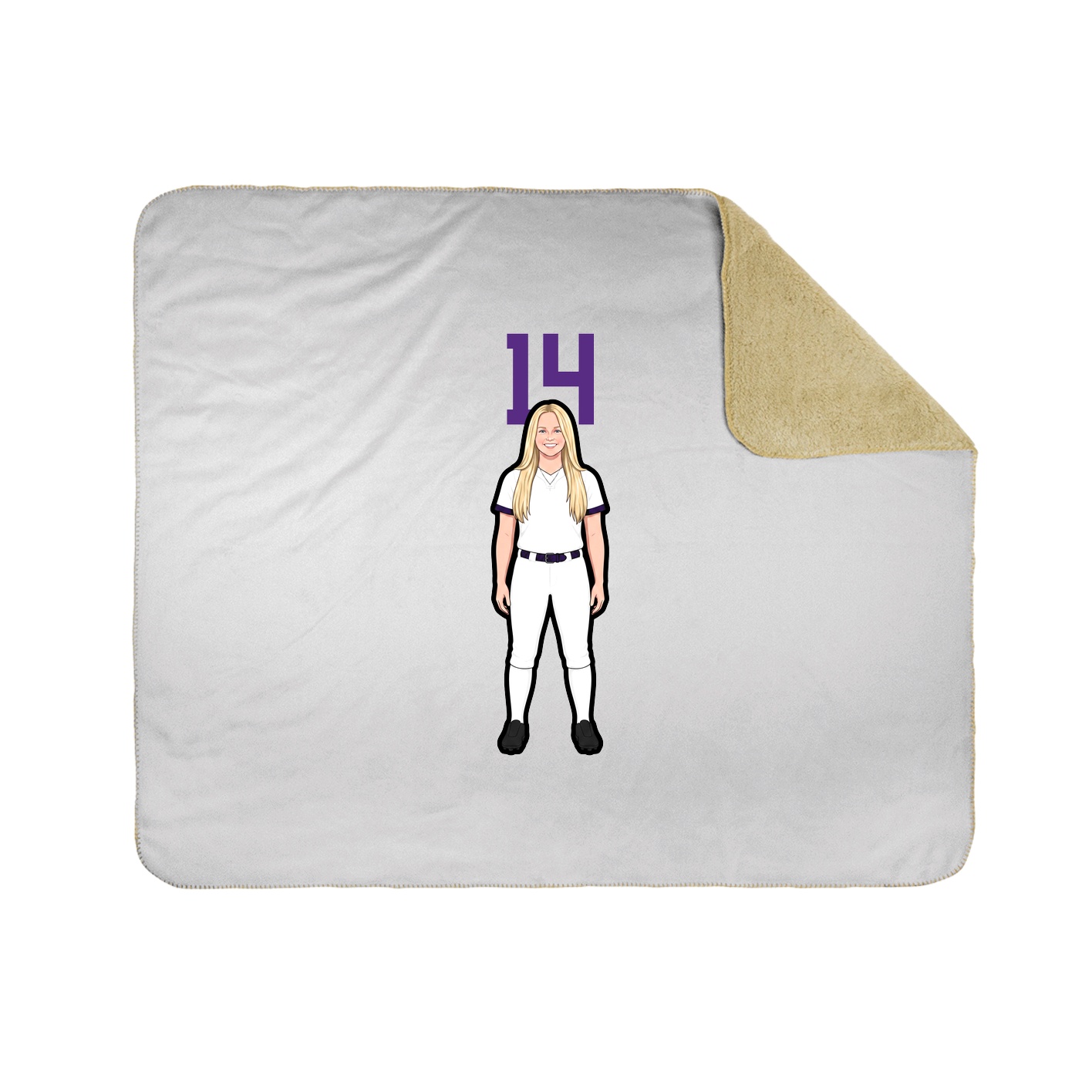 Throw Blanket — Number Top in White