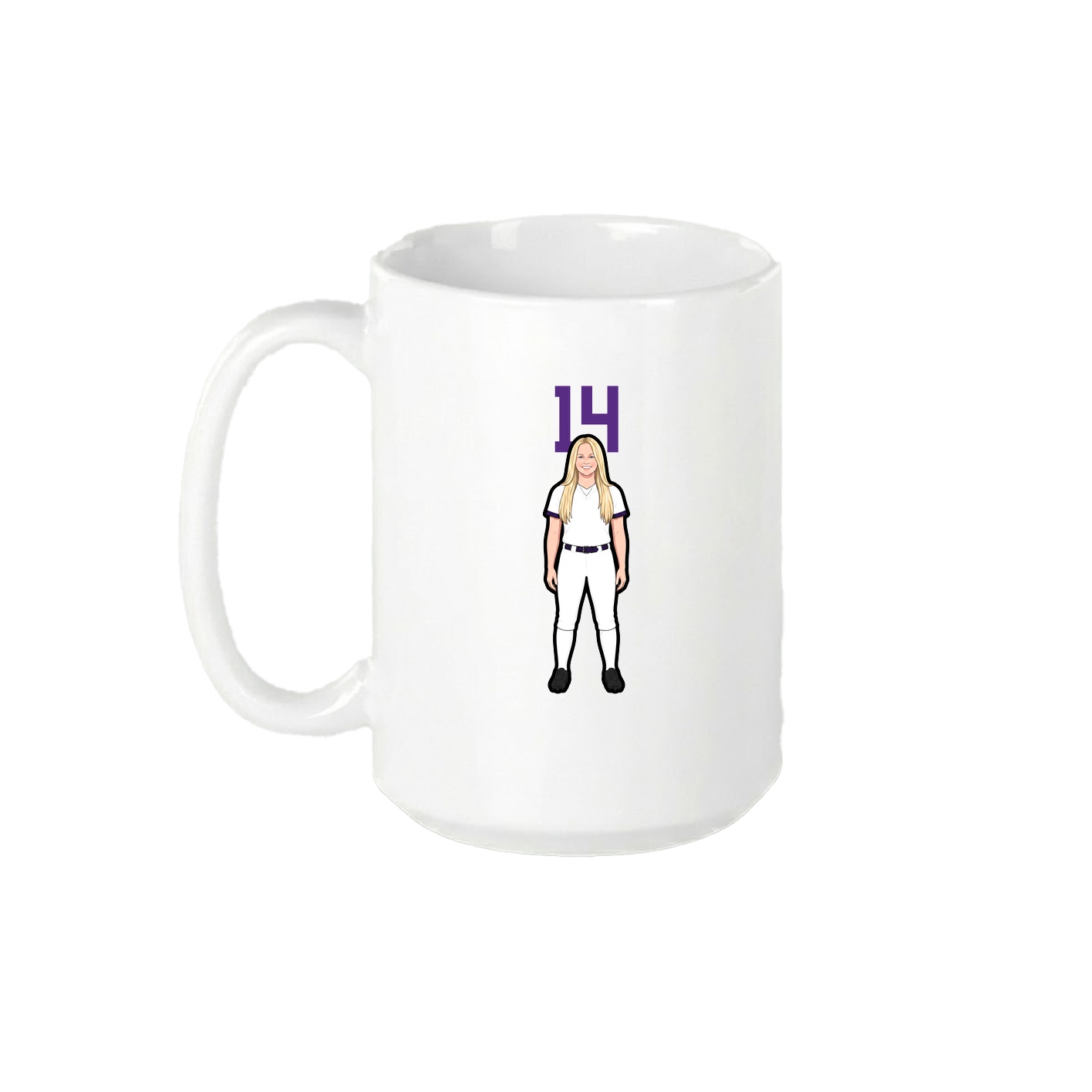 15oz Coffee Mug — Number Top in White