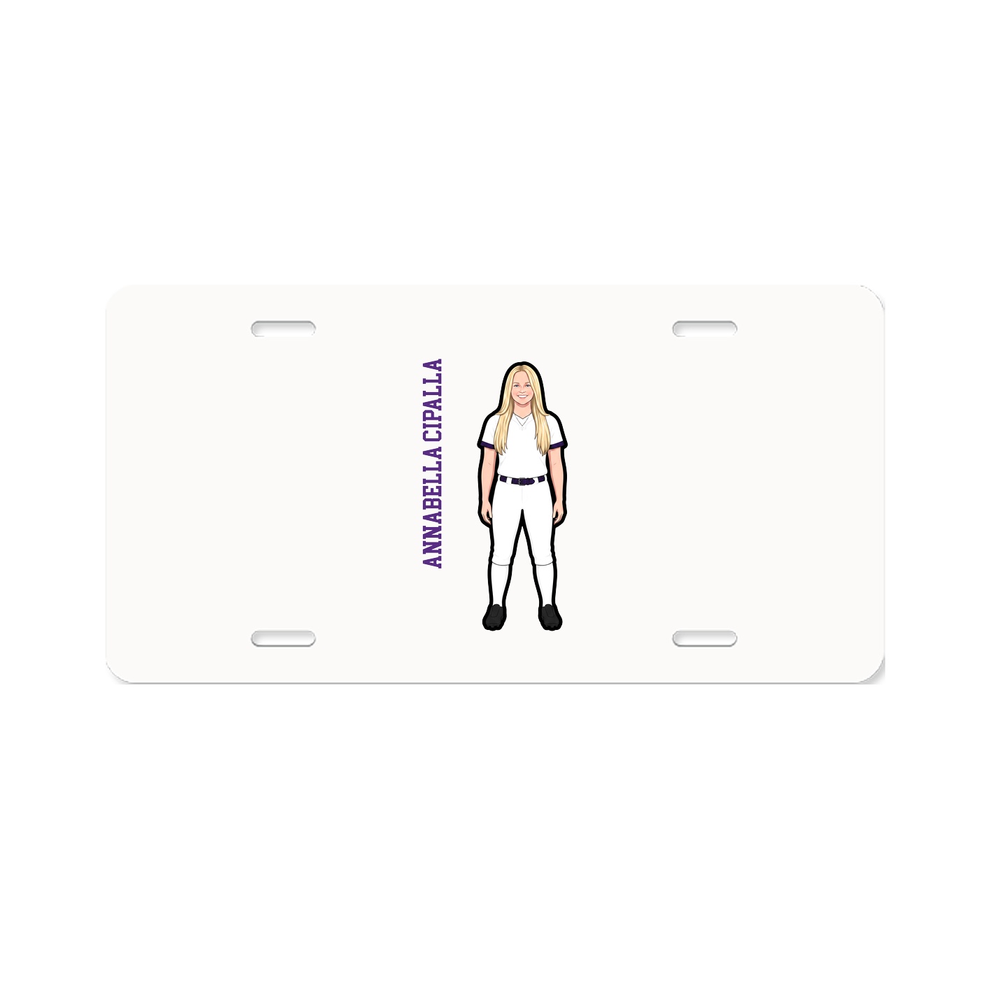 License Plate — Name Vertical in Classic