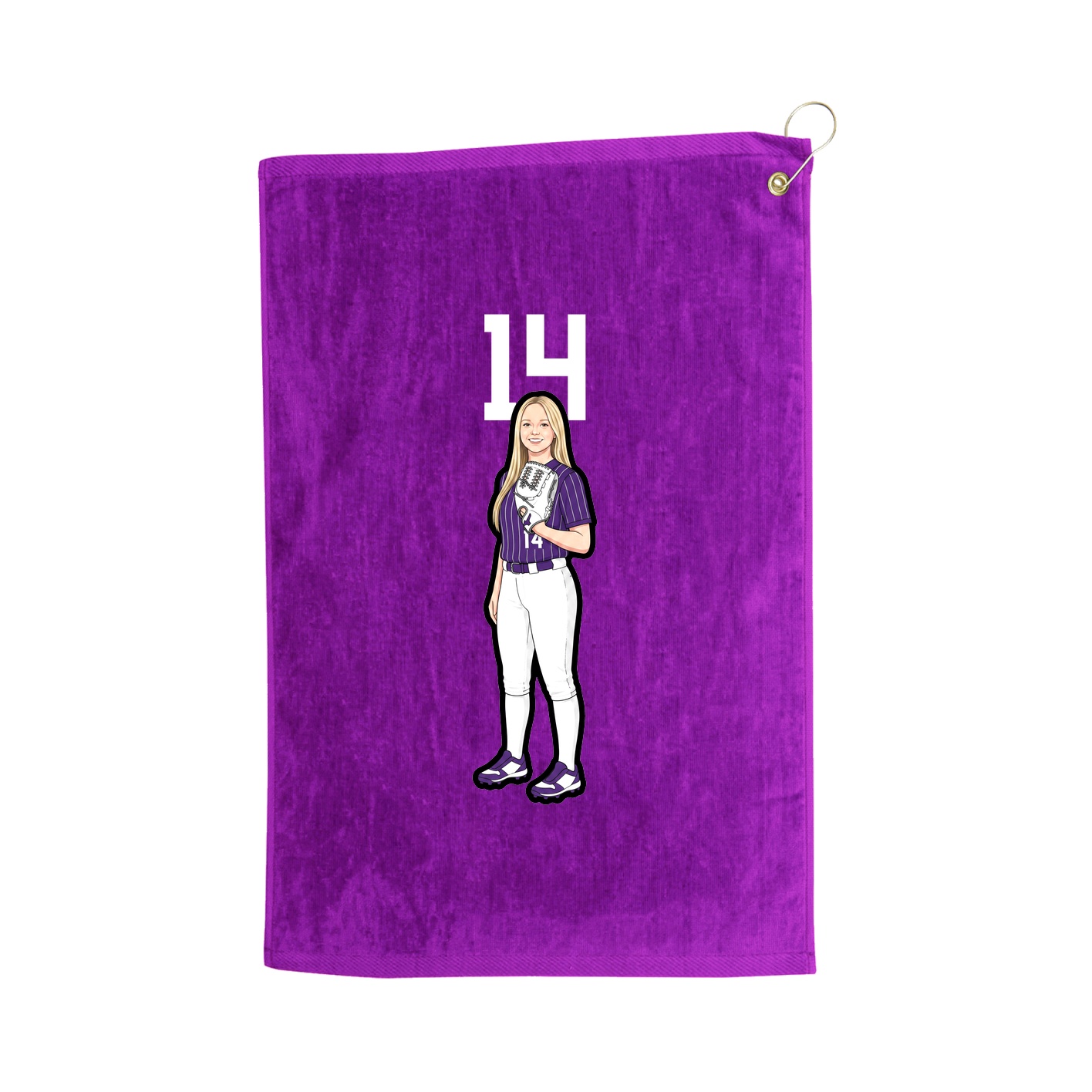Golf Towel — Number Top in Purple