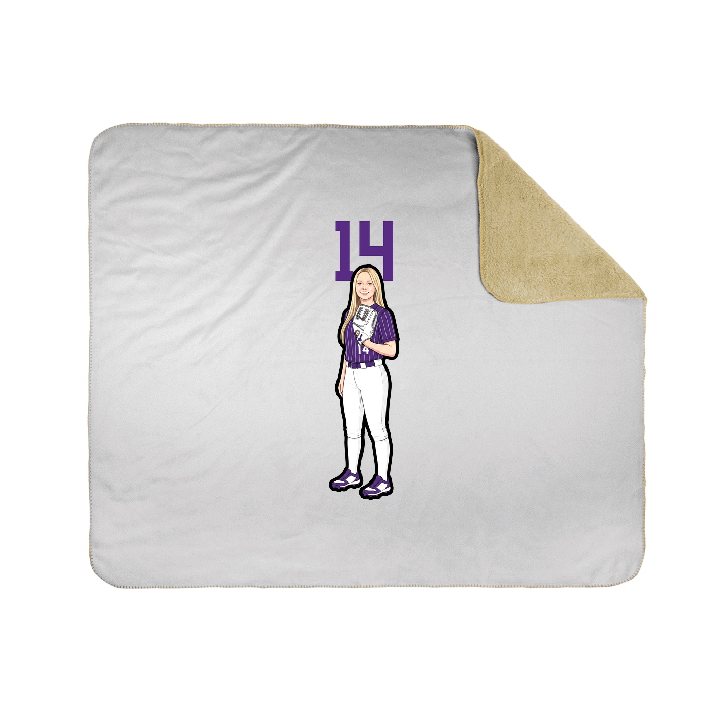 Throw Blanket — Number Top in White