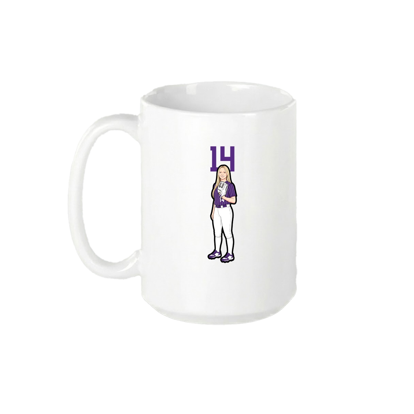 15oz Coffee Mug — Number Top in White