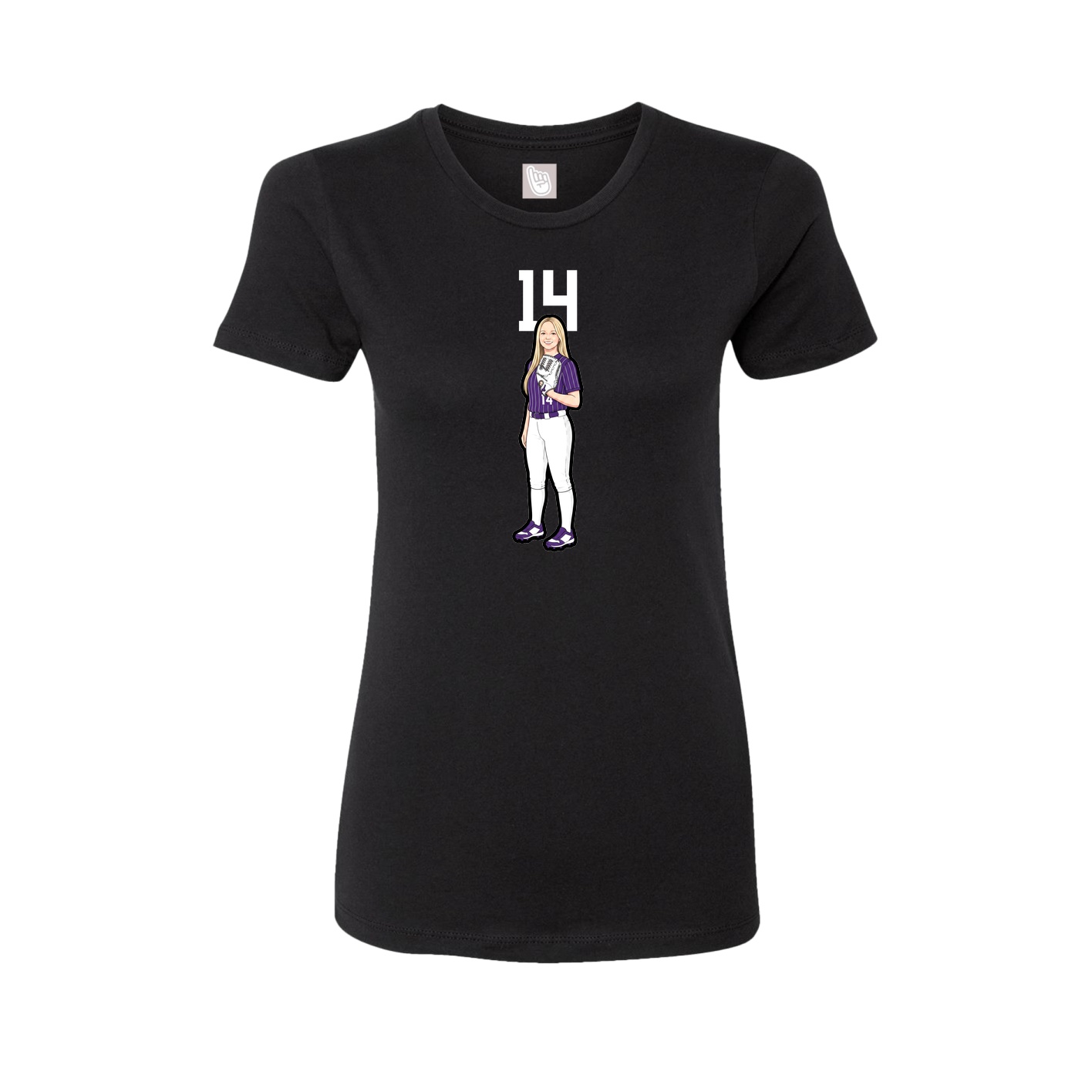 Womens Tee — Number Top in Black