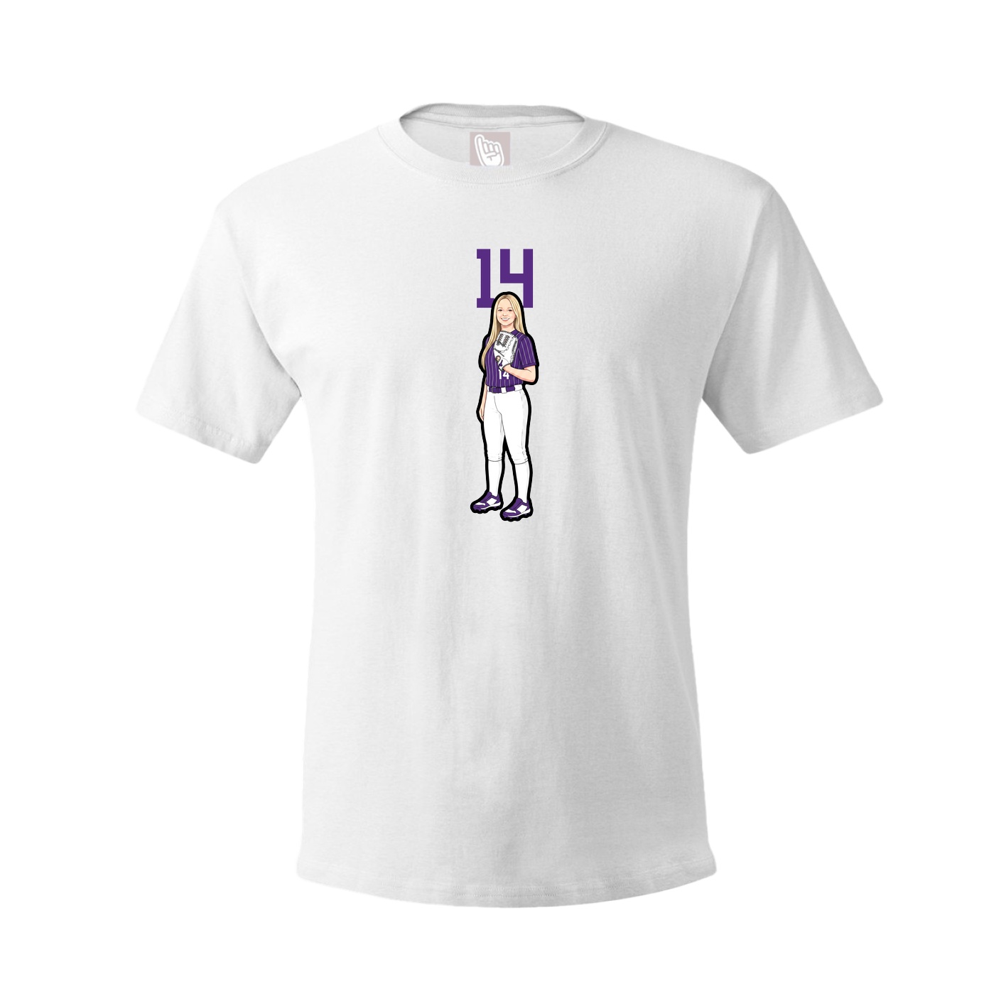 Youth Tee — Number Top in White