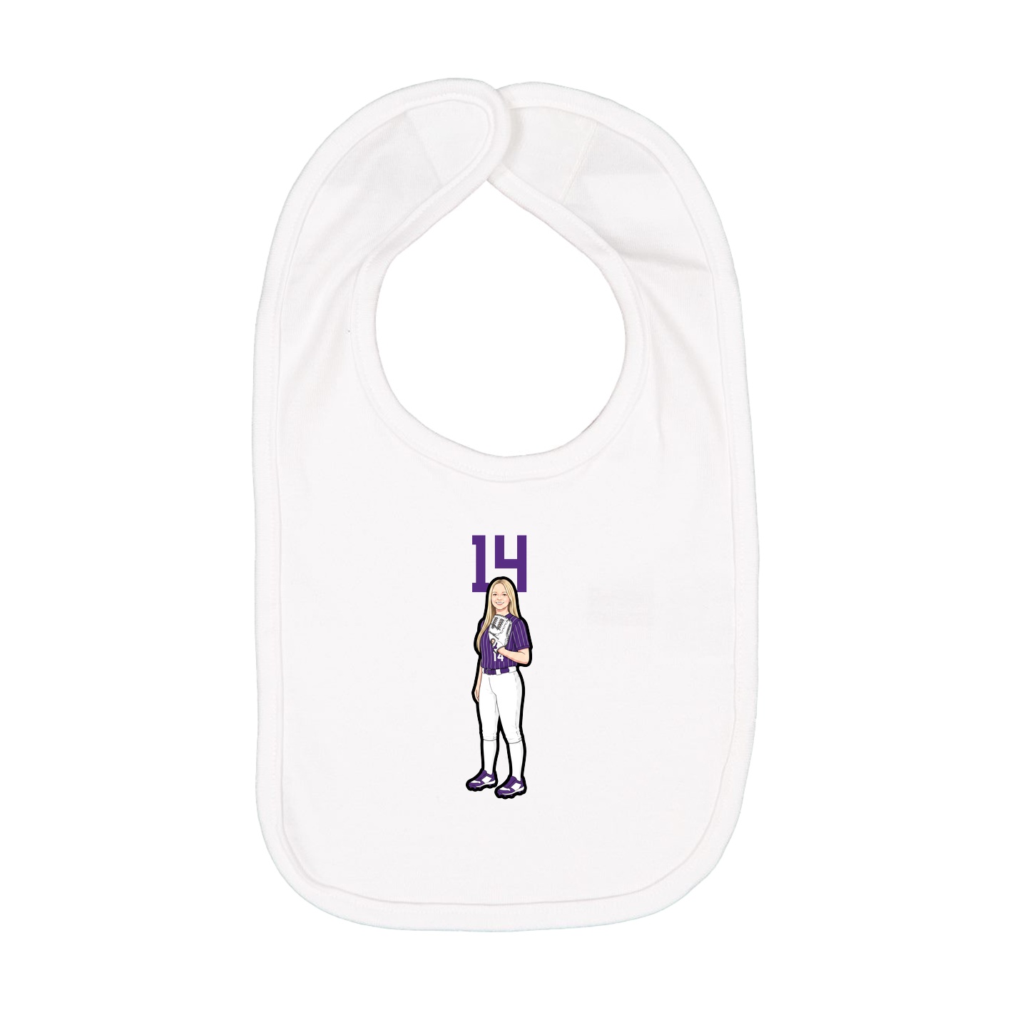 Infant Bib — Number Top in White