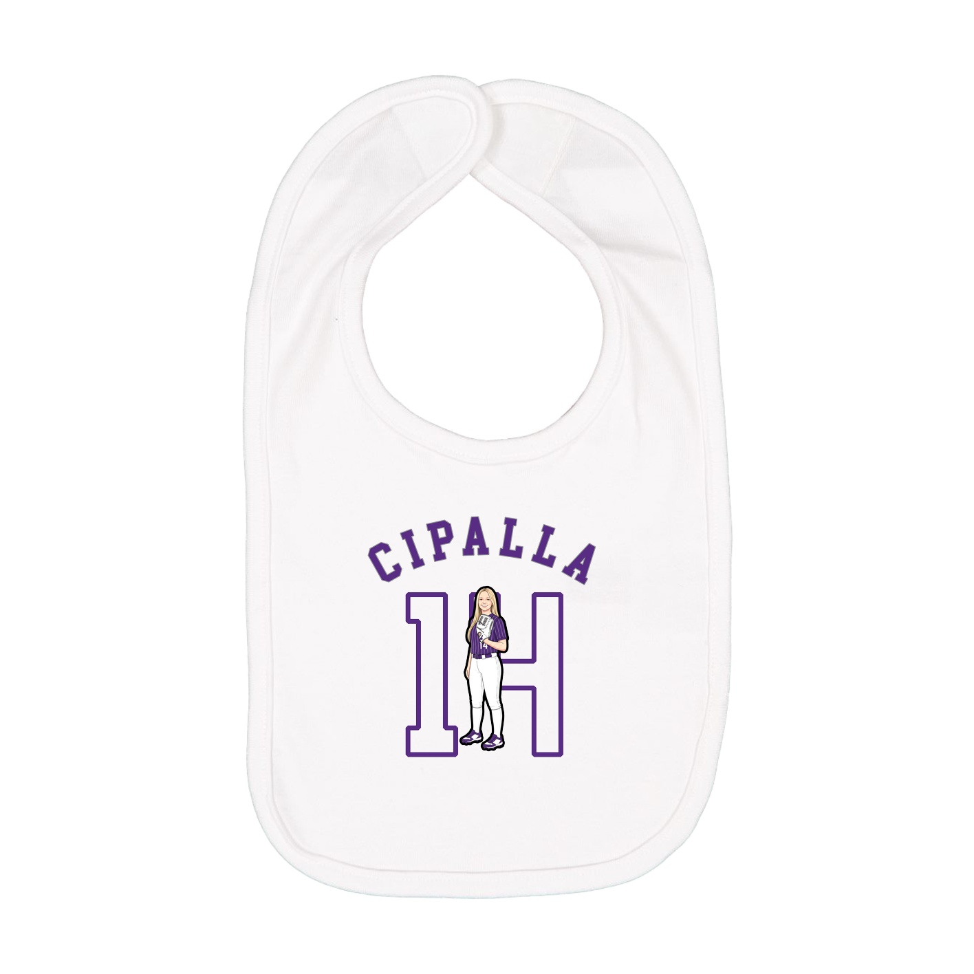 Infant Bib — Shirsey Arch in White