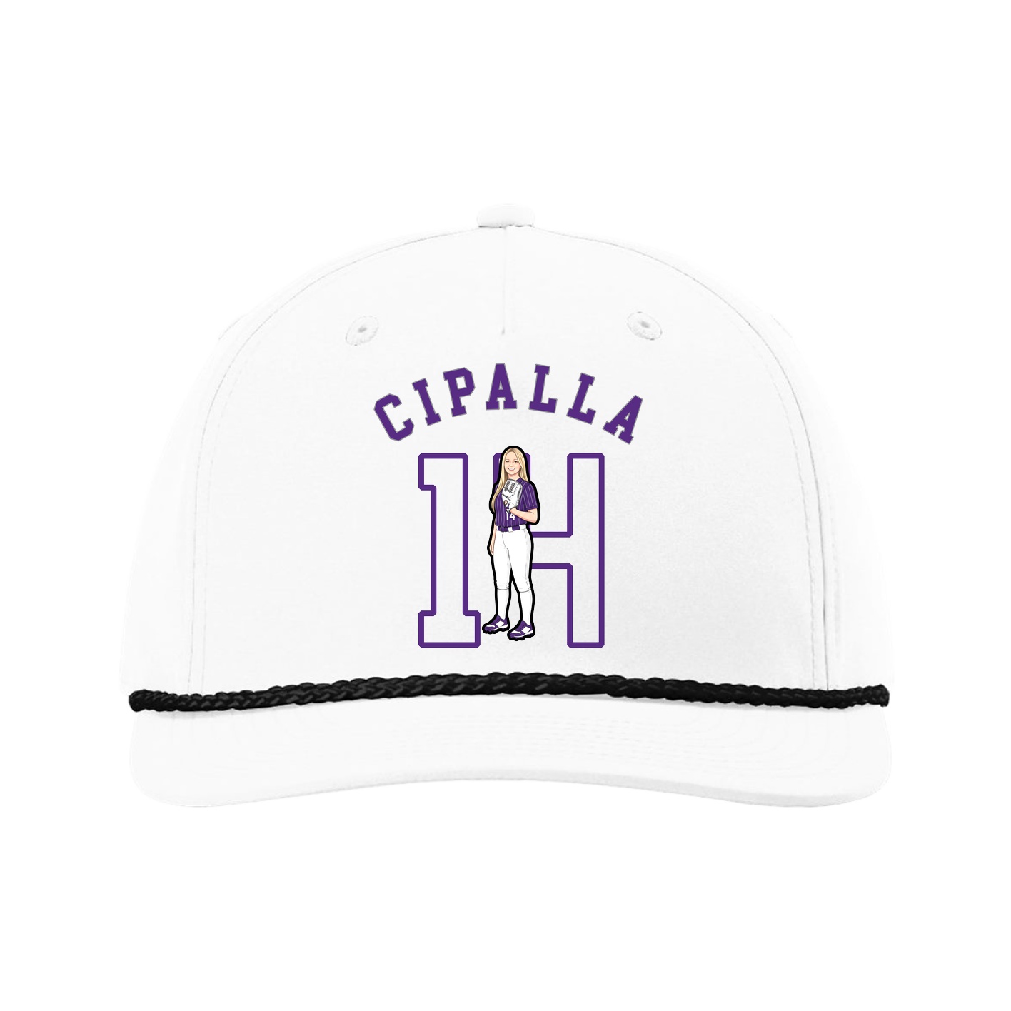 Five-Panel Classic Rope Cap — Shirsey Arch in White