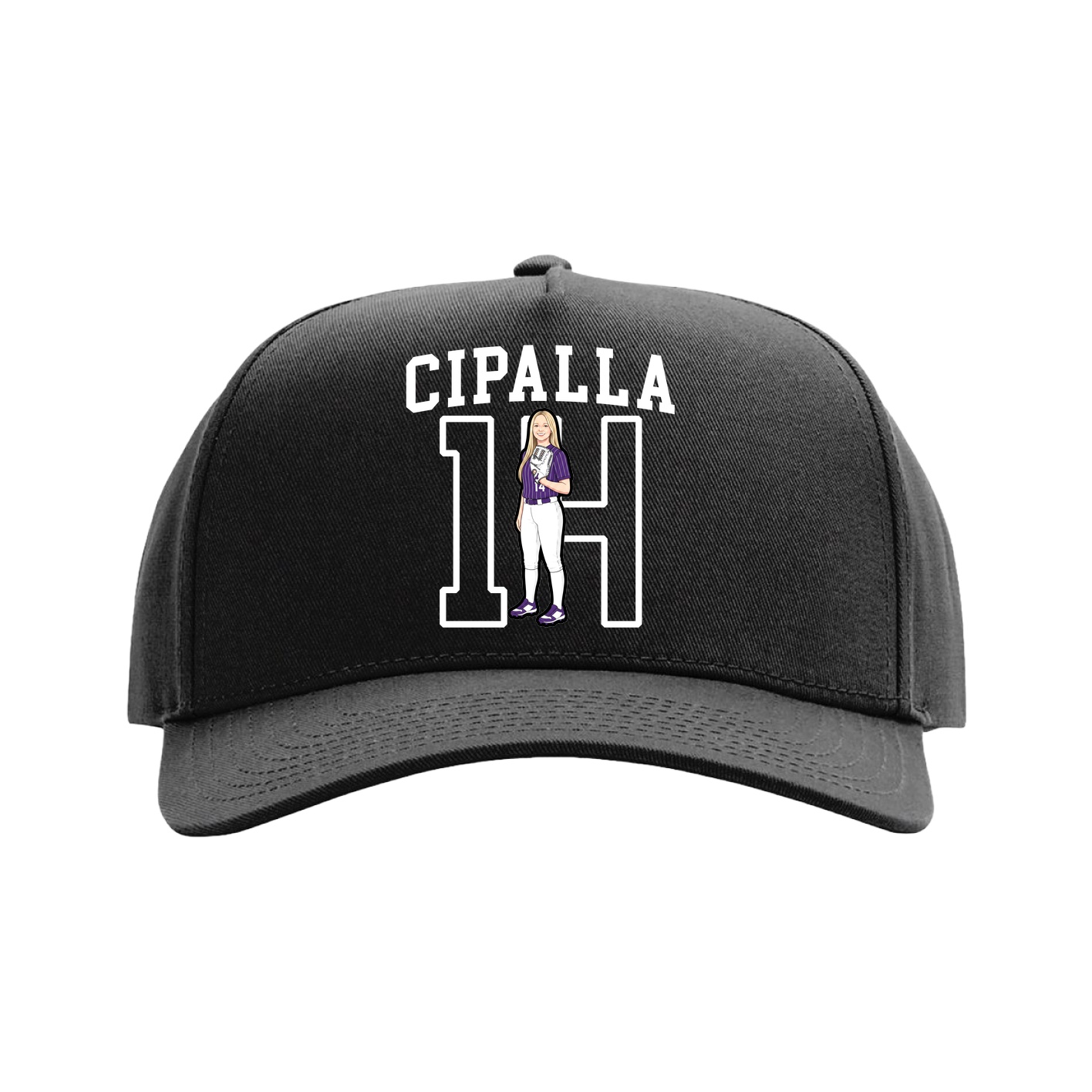 Full Fabric Five-Panel Champ Cap — Shirsey in Black