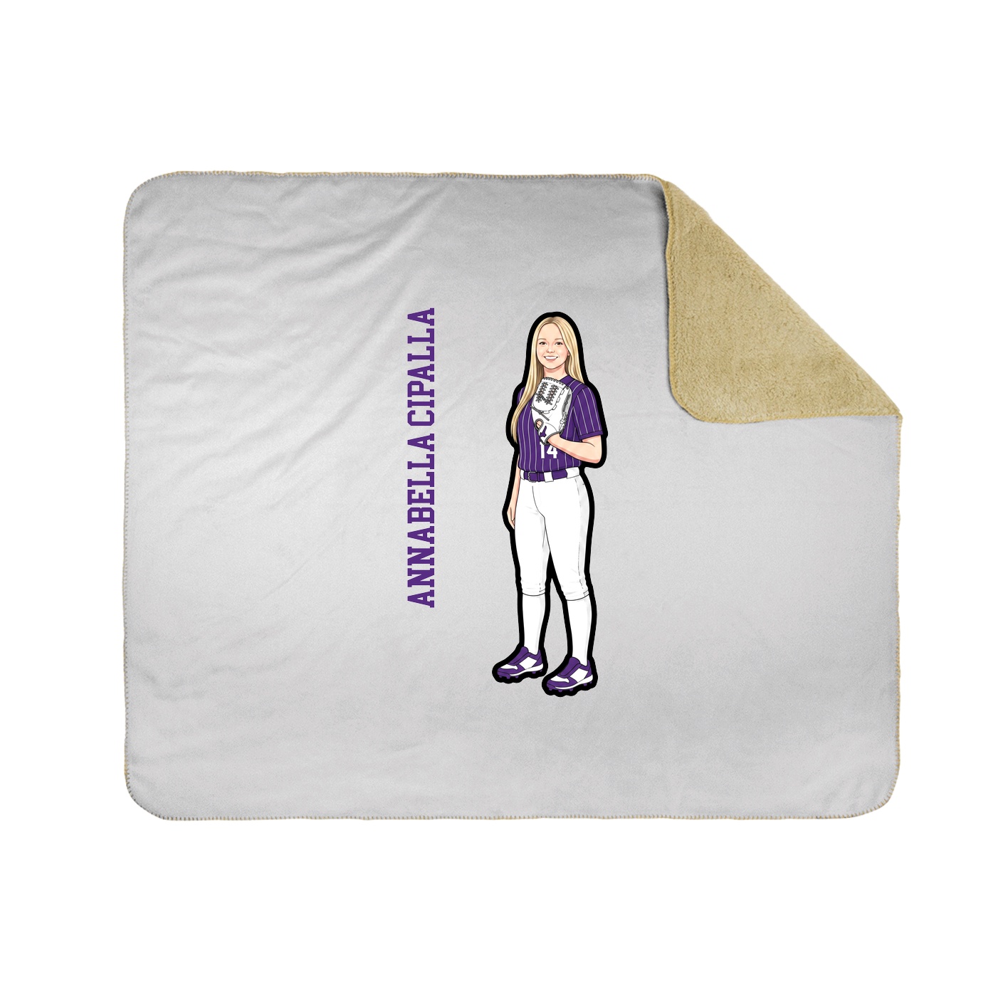 Throw Blanket — Name Vertical in White
