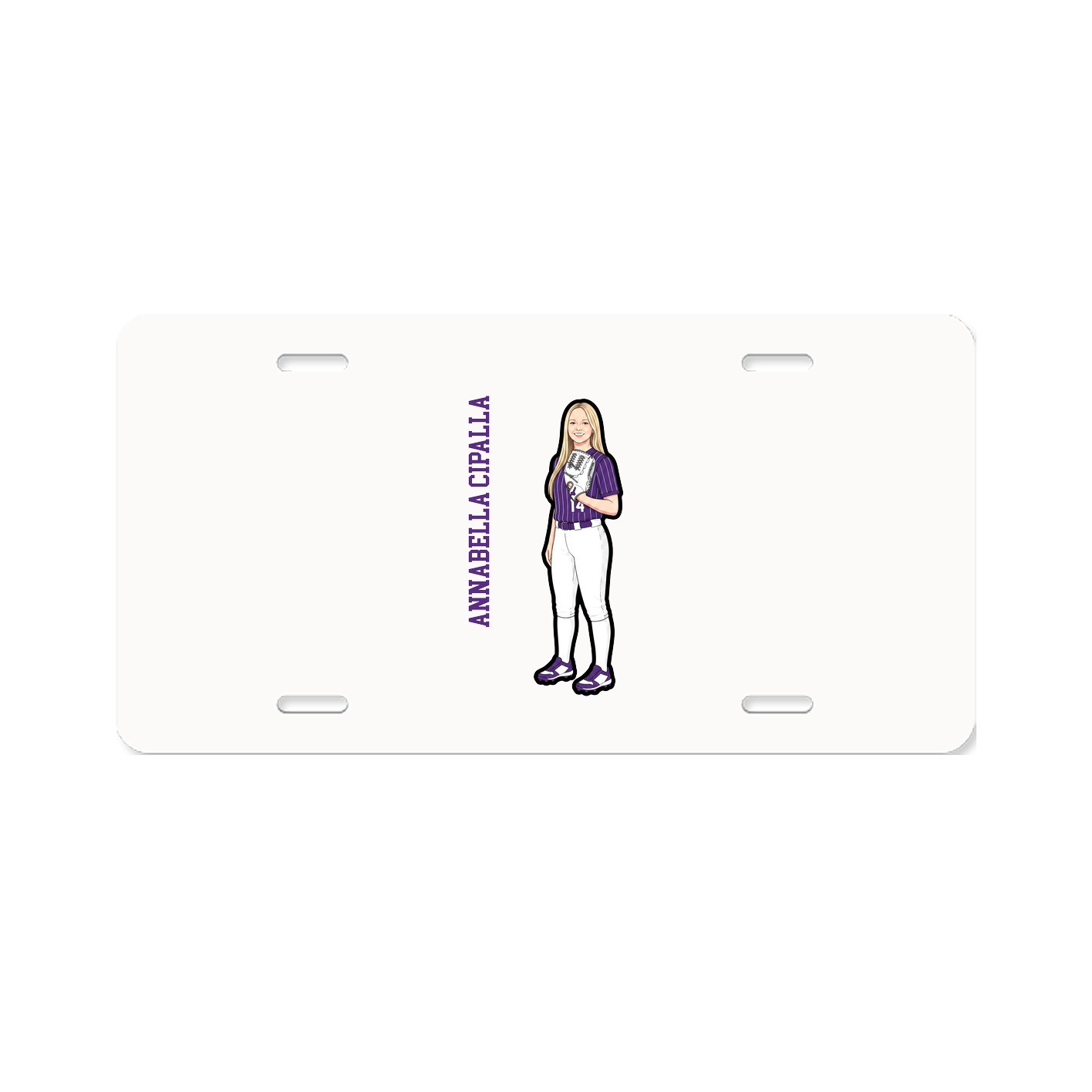 License Plate — Name Vertical in Classic