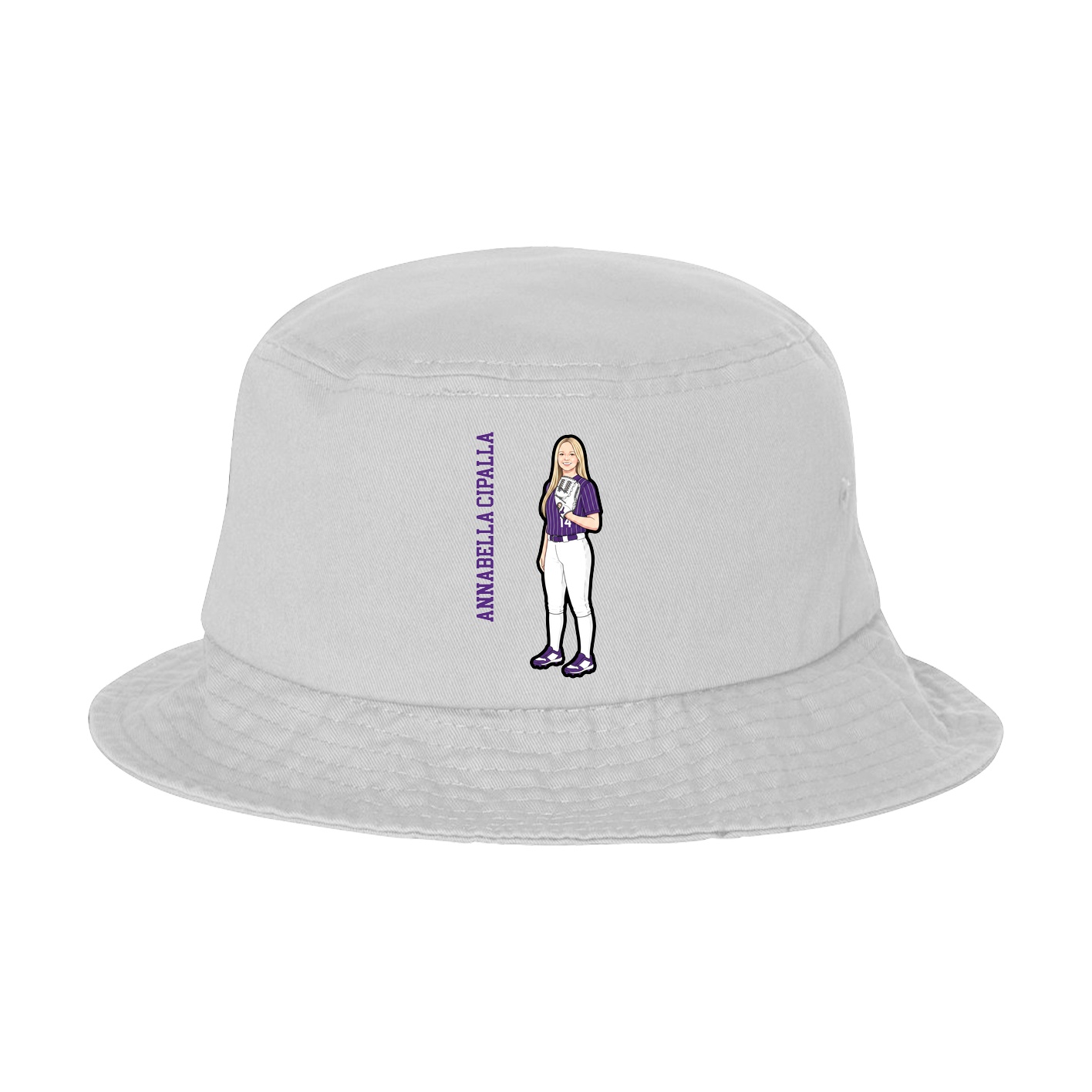 Bucket Cap — Name Vertical in White