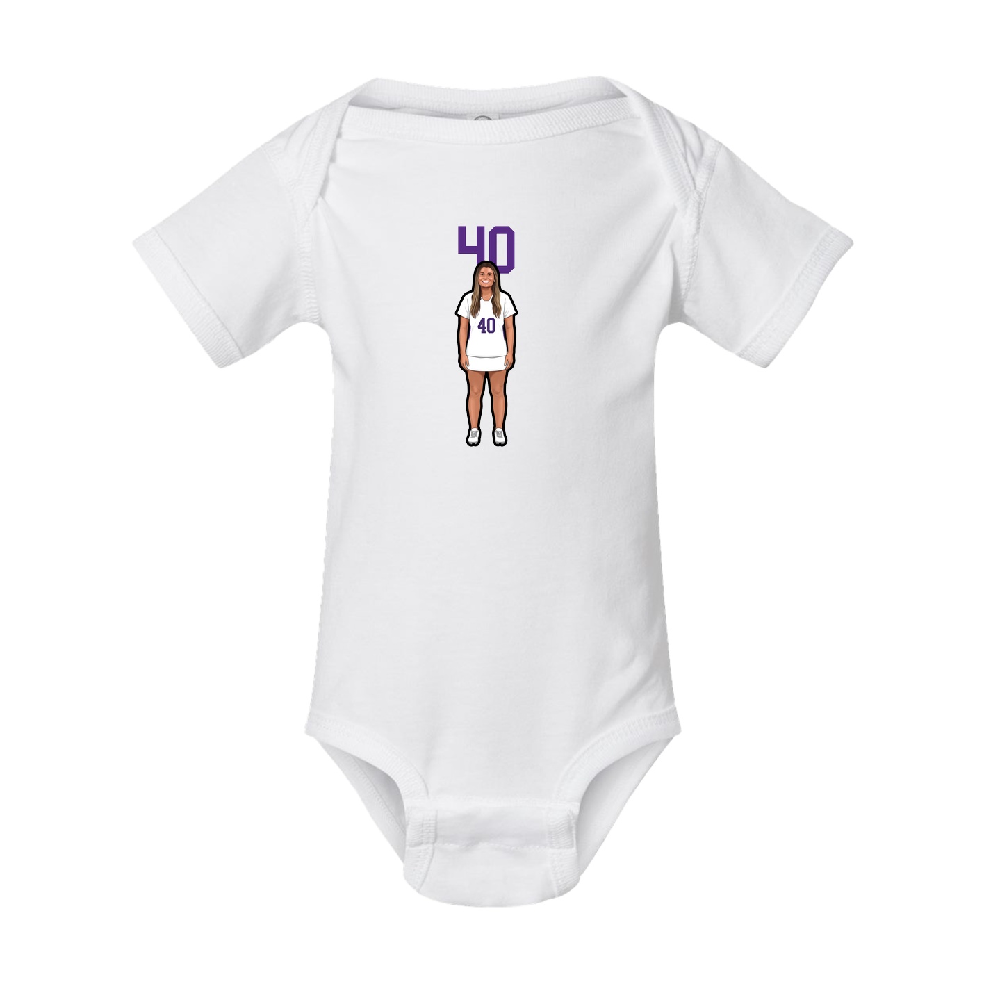 Baby Onesie — Number Top in White