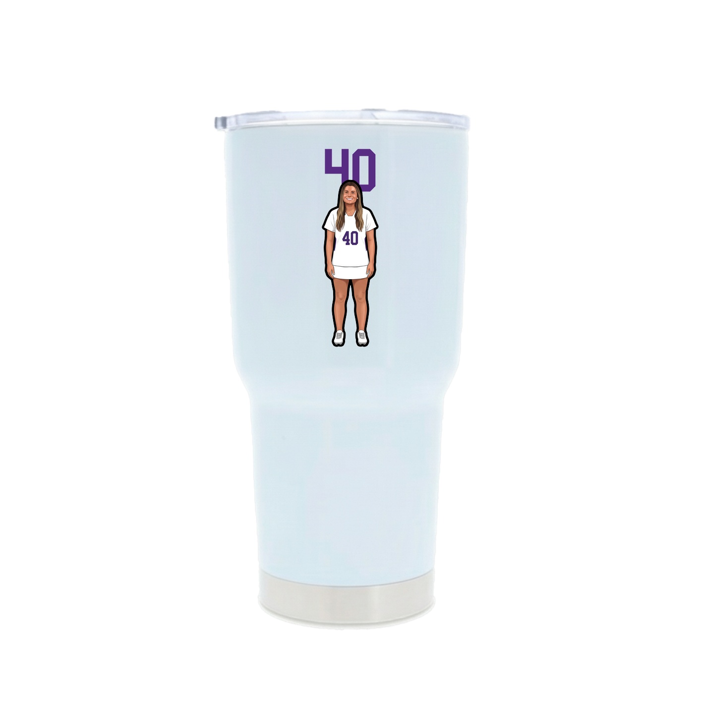 30oz Stainless Steel Tumbler — Number Top in White
