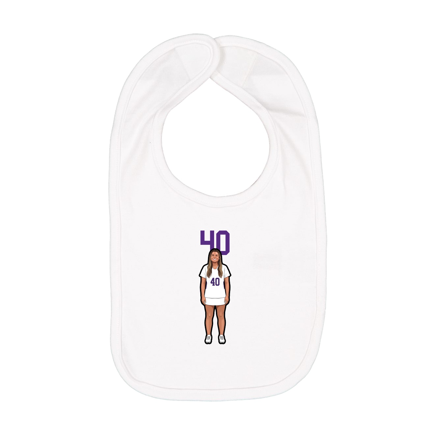 Infant Bib — Number Top in White