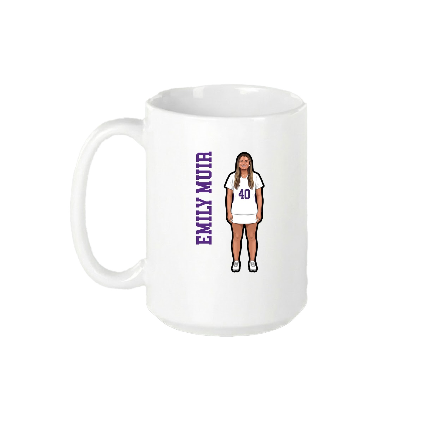 15oz Coffee Mug — Name Vertical in White