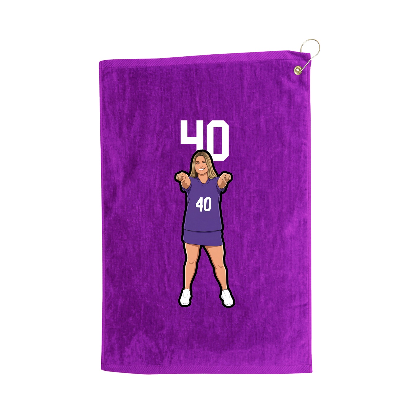 Golf Towel — Number Top in Purple