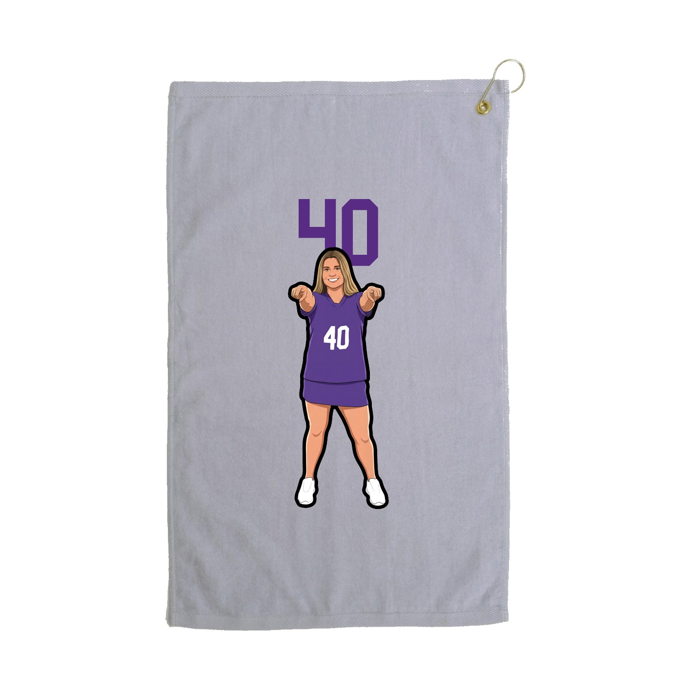 Golf Towel — Number Top in Grey