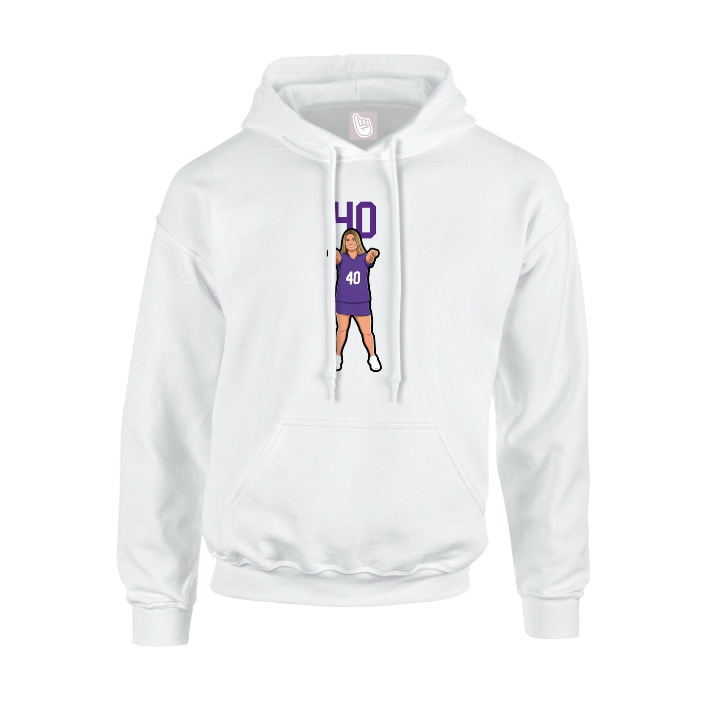 Hoodie — Number Top in White