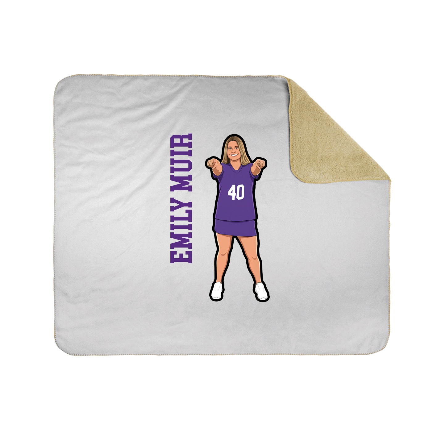 Throw Blanket — Name Vertical in White