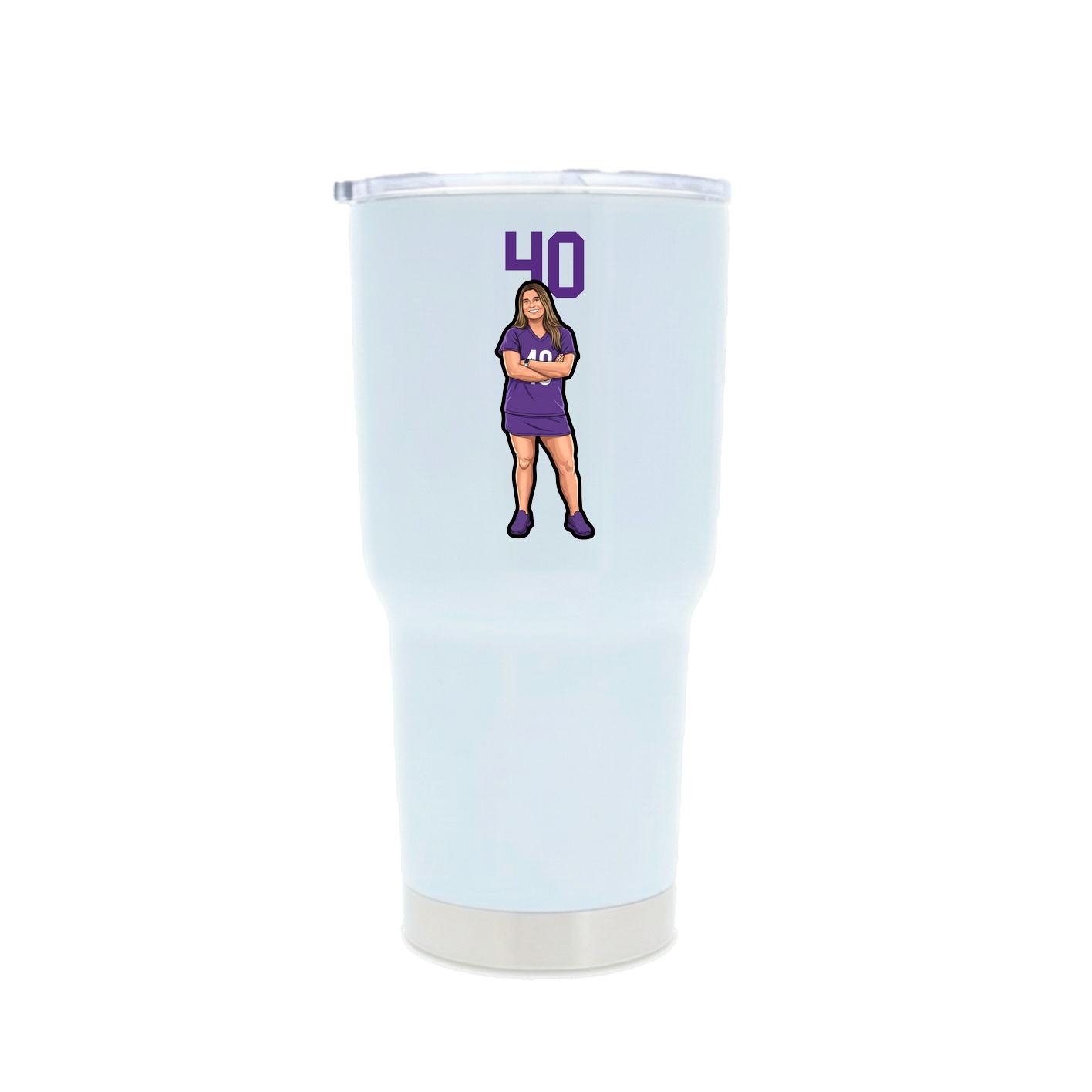 30oz Stainless Steel Tumbler — Number Top in White
