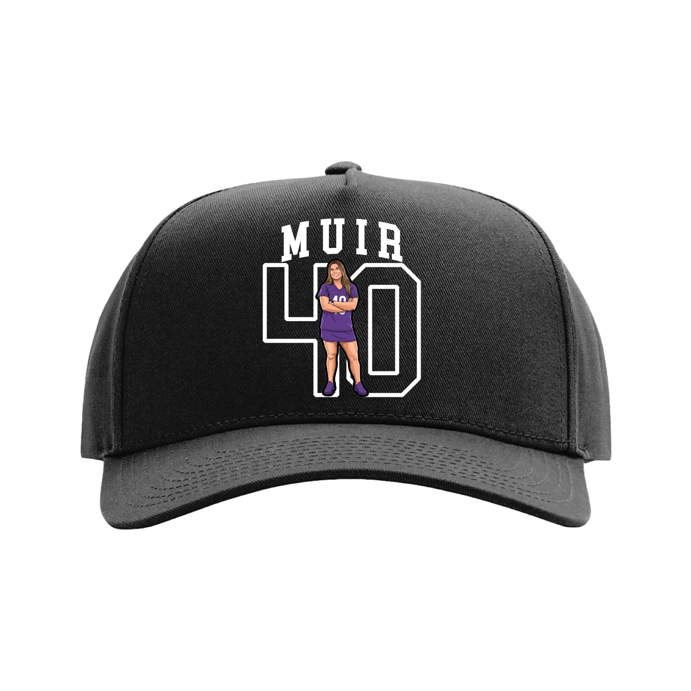 Full Fabric Five-Panel Champ Cap — Shirsey in Black