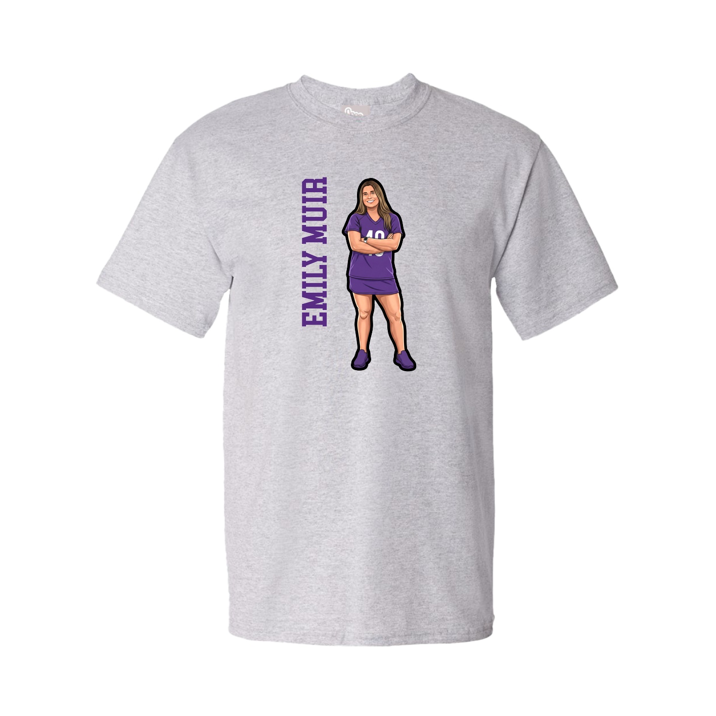 Tee — Name Vertical in Grey