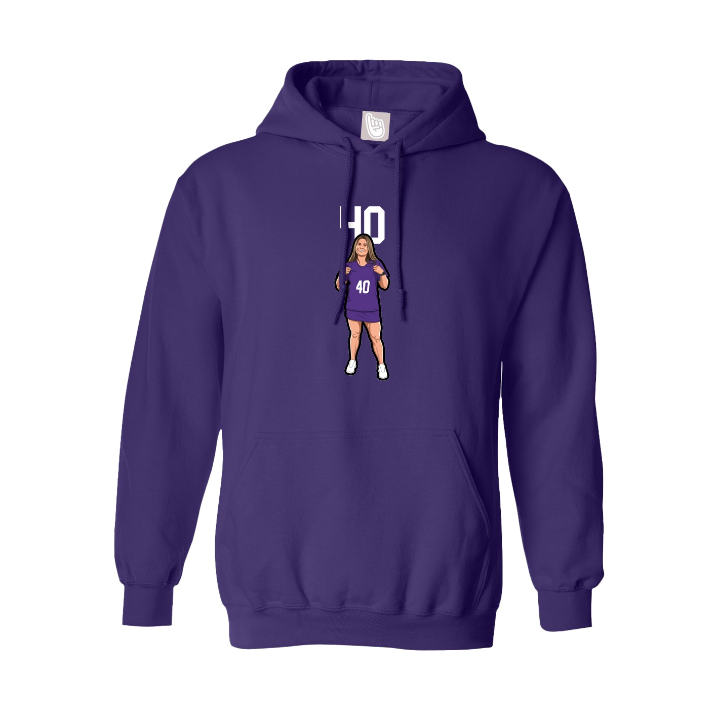 Hoodie — Number Top in Purple