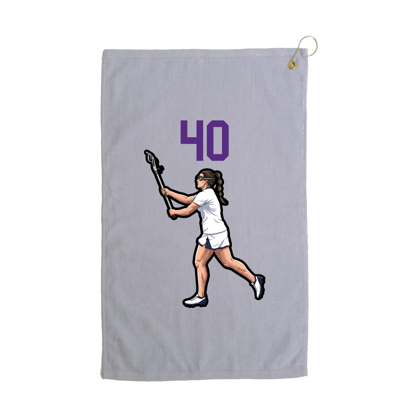 Golf Towel — Number Top in Grey