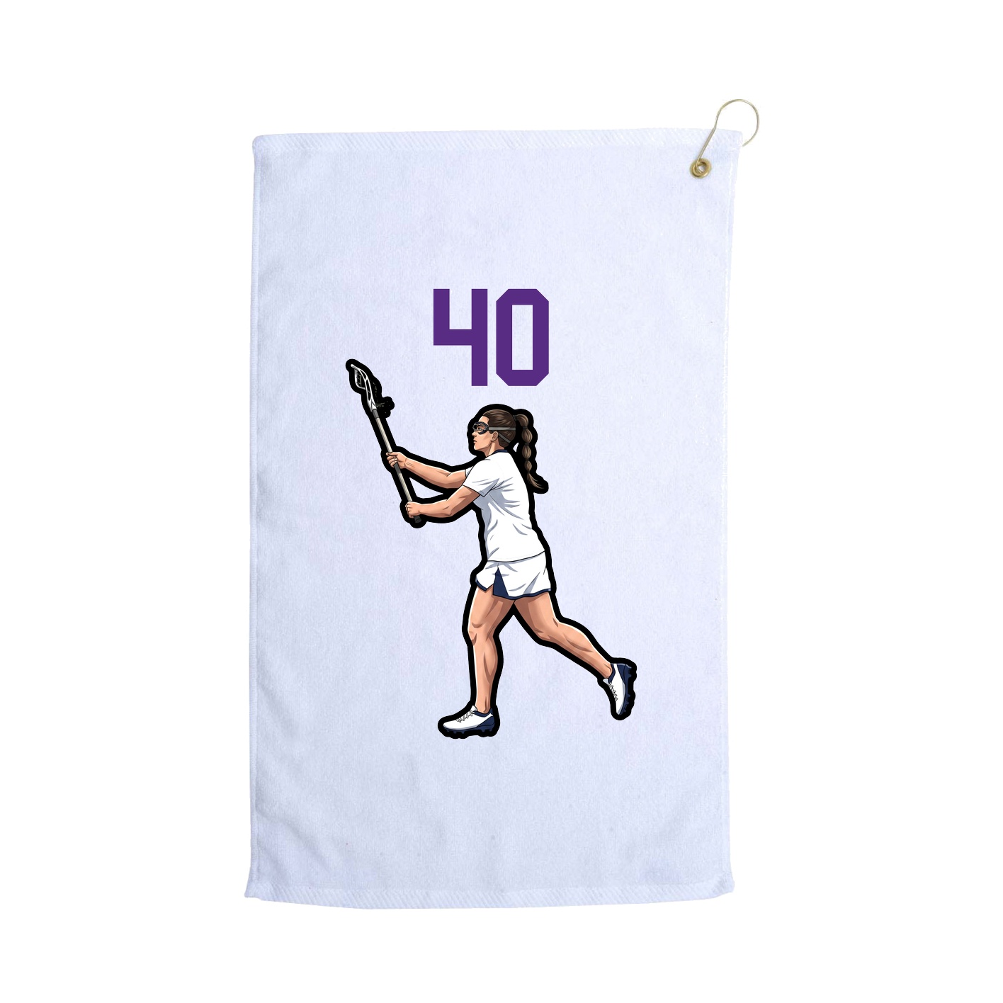Golf Towel — Number Top in White