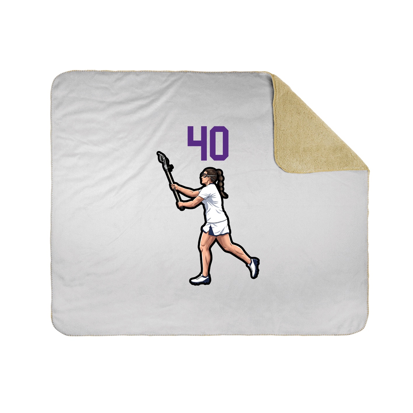 Throw Blanket — Number Top in White