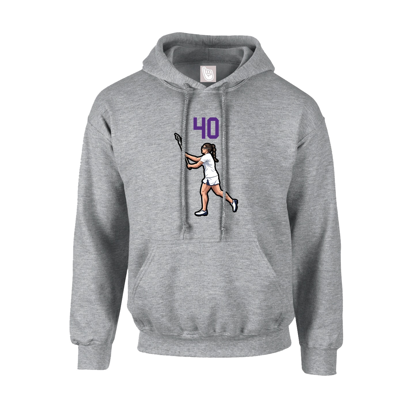 Youth Hoodie — Number Top in Grey