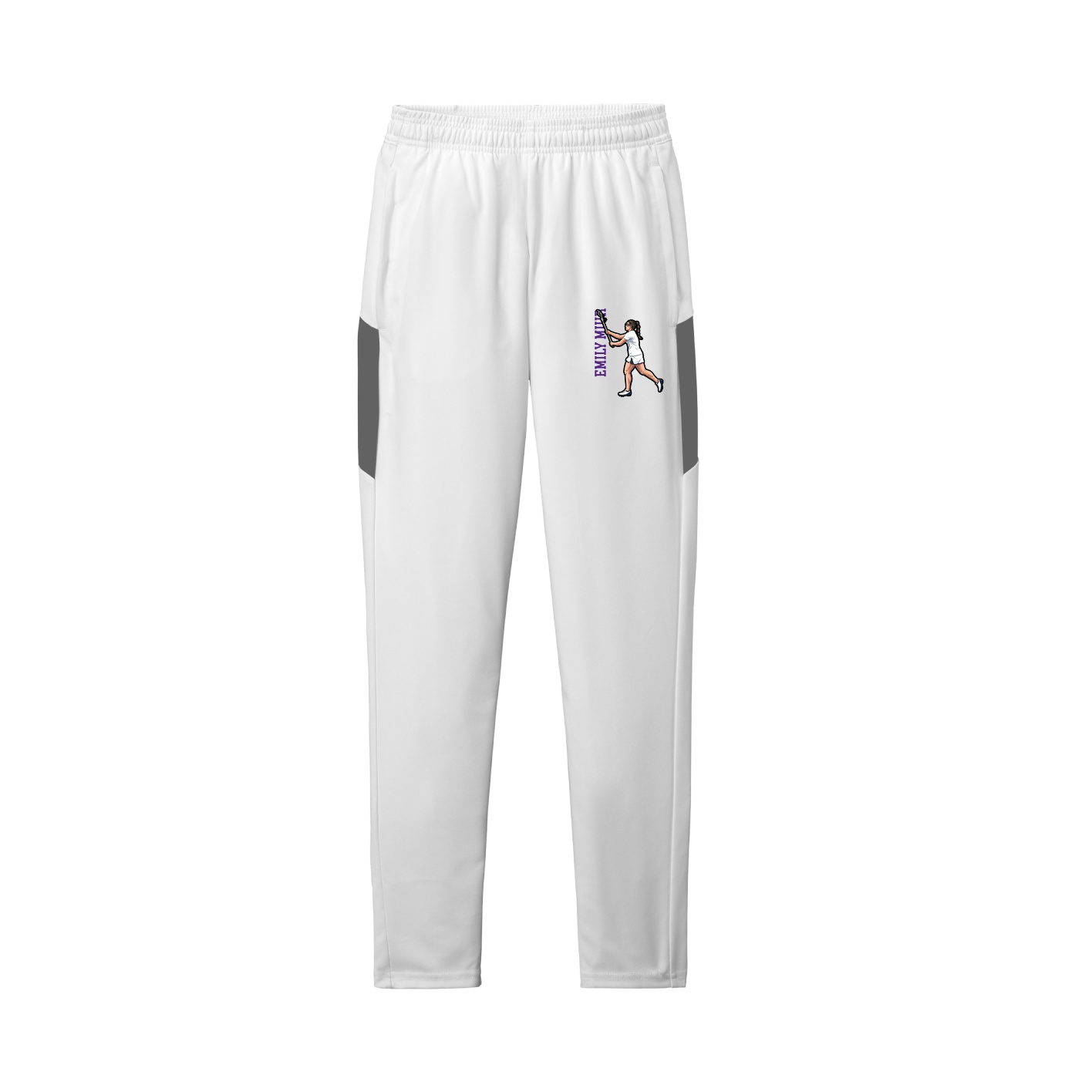 Team Travel Pant — Name Vertical in White/Grey